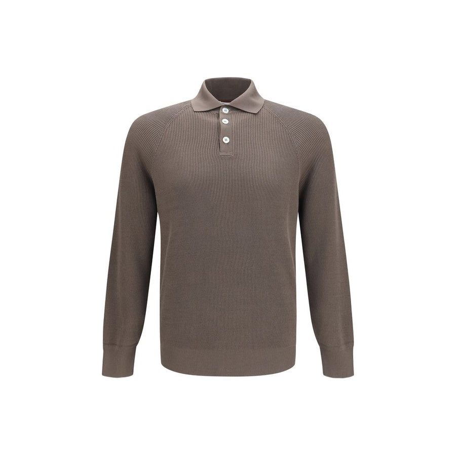 Brown Cotton Polo Shirt
