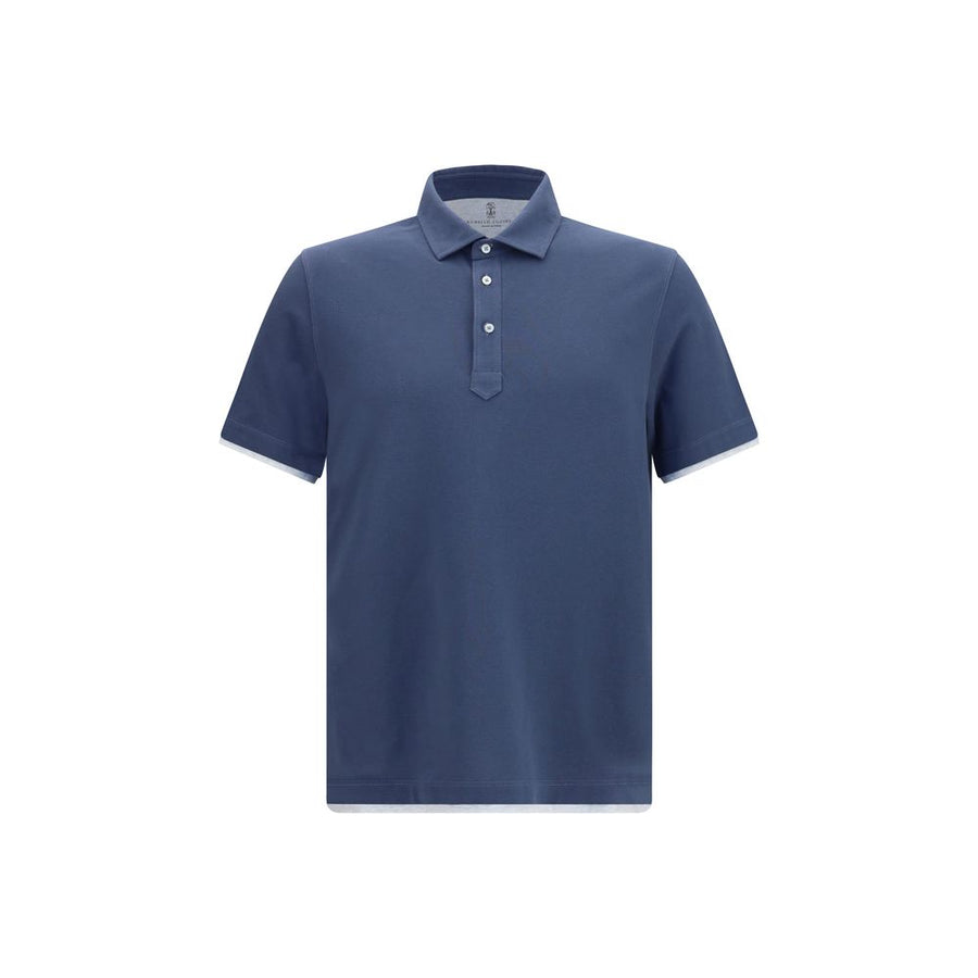 Blue Cotton Polo Shirt