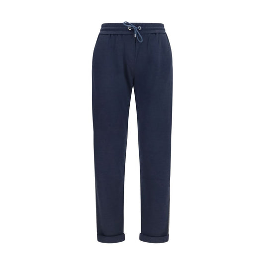 Blue Polyamide Casual Pants