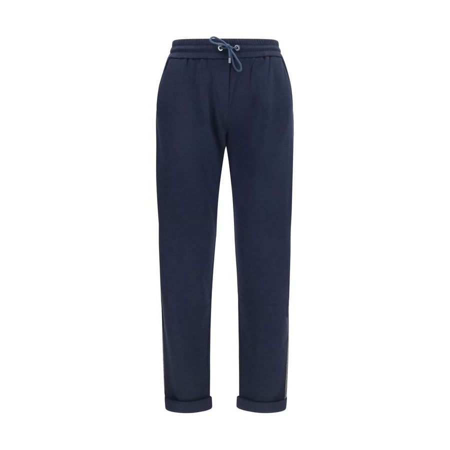 Blue Polyamide Casual Pants