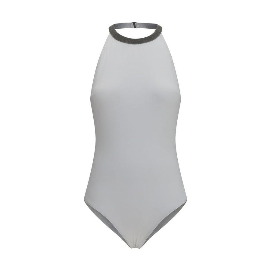 White Polyamide One-Piece Swimsuit