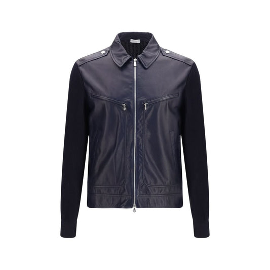 Blue Calf Leather Bos Taurus Leather Jacket