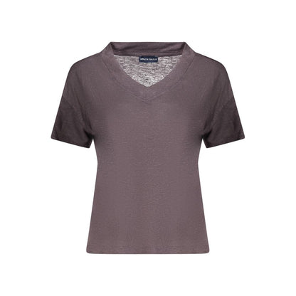 Gray Viscose Women T-Shirt