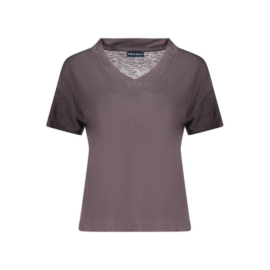Gray Viscose Women T-Shirt