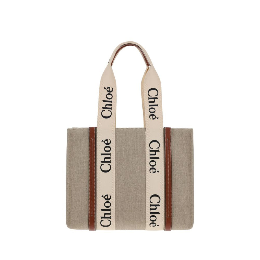 Beige Linen Handbag