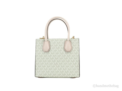 MICHAEL KORS Mercer 35S1GM9M2B Medium Logo And Leather Accordion Crossbody Bag In Powder Blush Multi