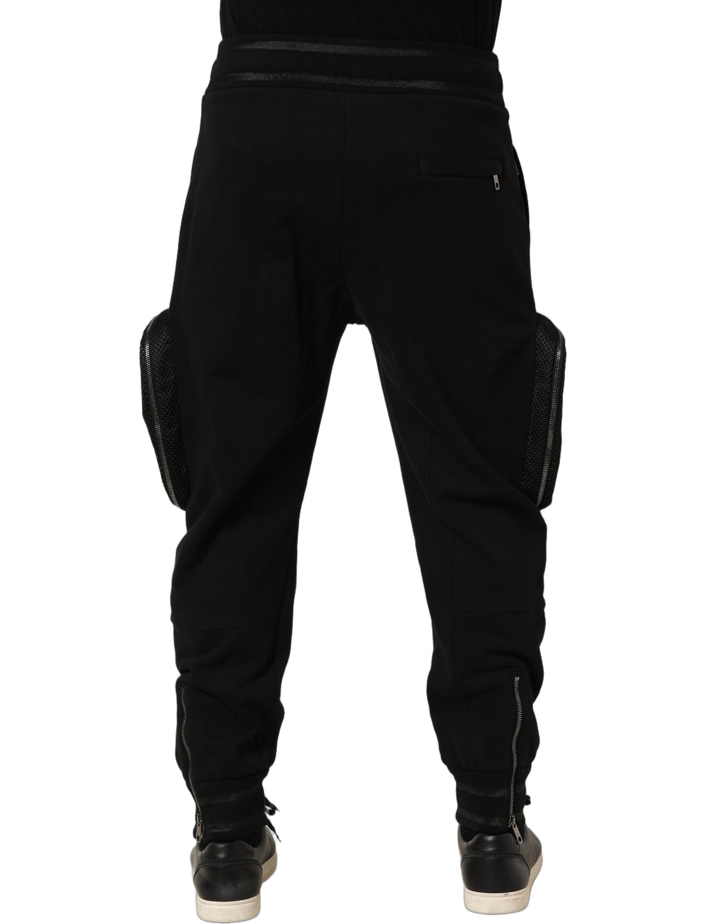 Black Mid Waist Cargo Jogger Sweatpants Pants