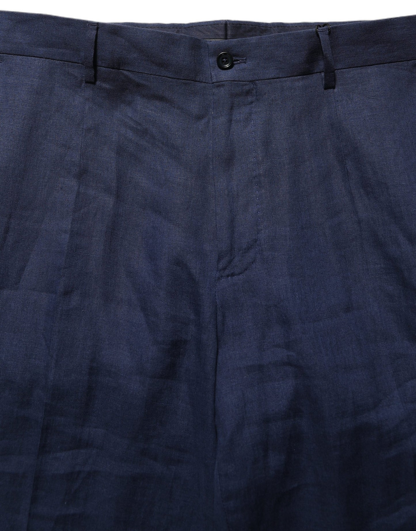 Blue Linen Straight Men Dress Trouser Pants