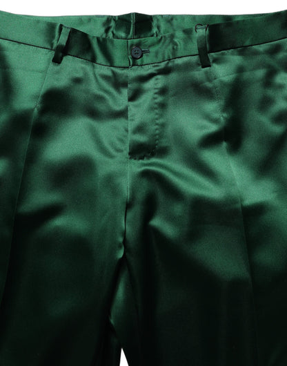 Dark Green Tapered Leg Dress Trouser Pants