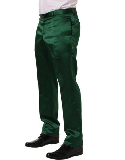 Dark Green Tapered Leg Dress Trouser Pants