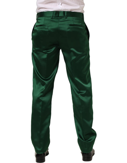 Dark Green Tapered Leg Dress Trouser Pants