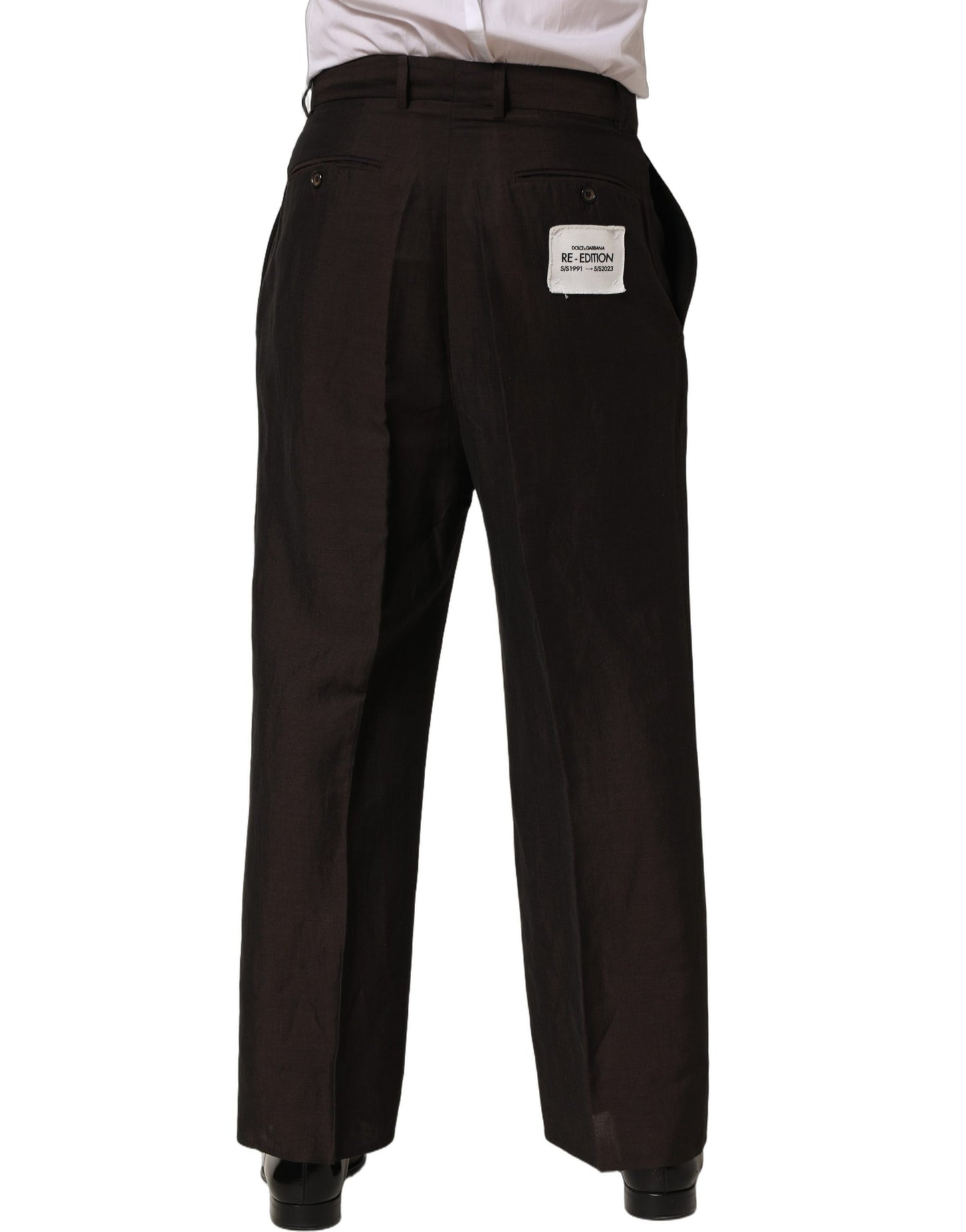 Brown Linen Straight Men Dress Trouser Pants