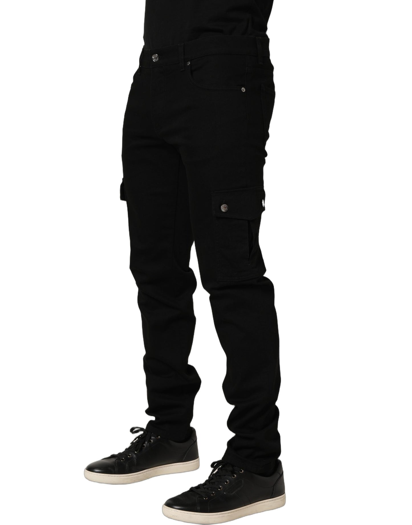 Black Cotton Stretch Skinny Men Denim Jeans