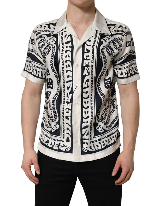 Black White Logo Bandana Short Sleeves Shirt