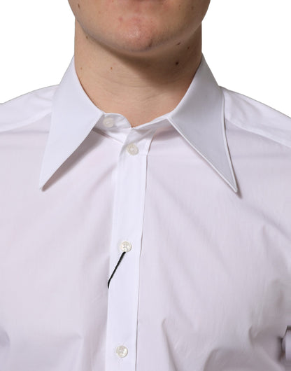 White MARTINI Long Sleeves Men Dress Shirt