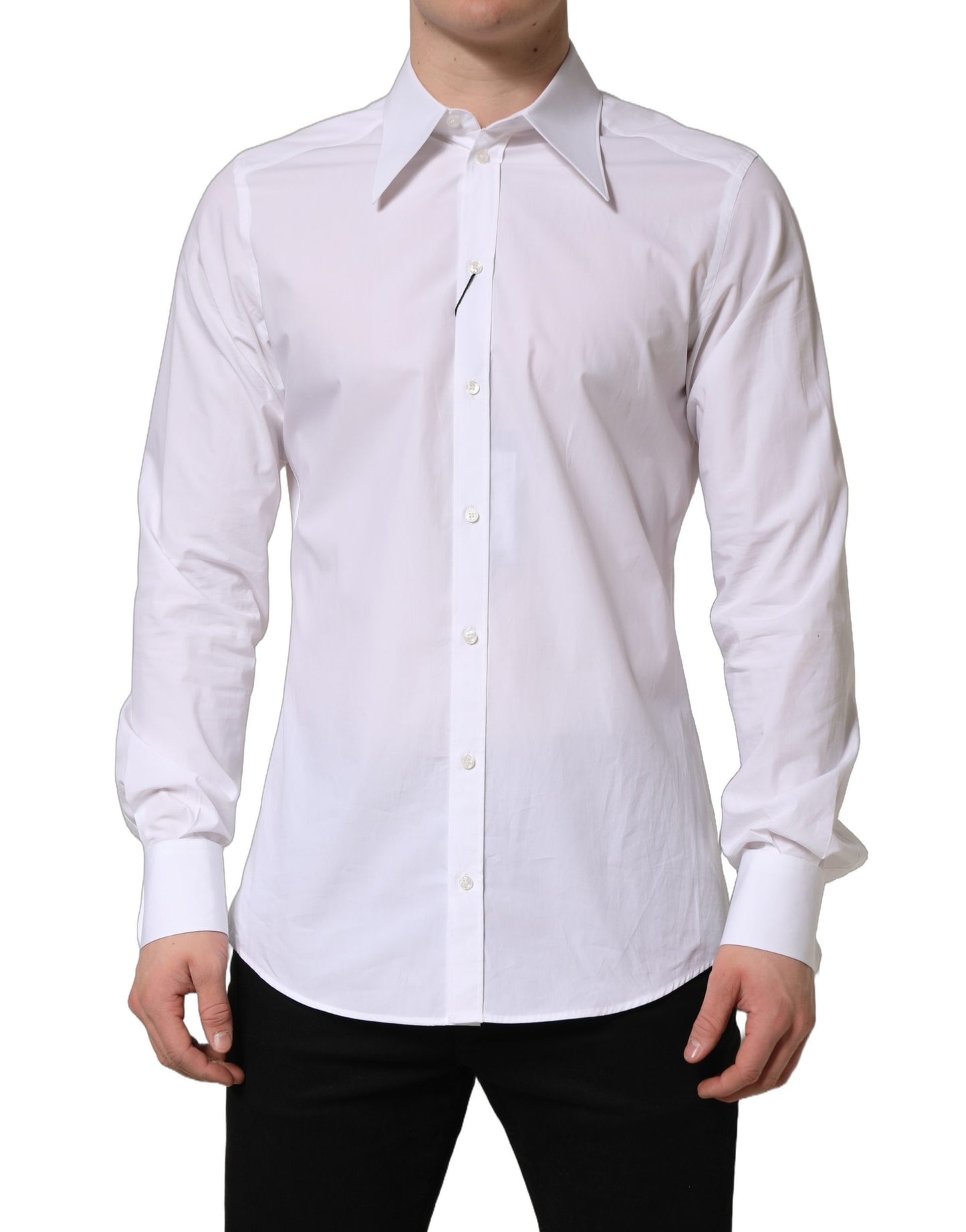 White MARTINI Long Sleeves Men Dress Shirt
