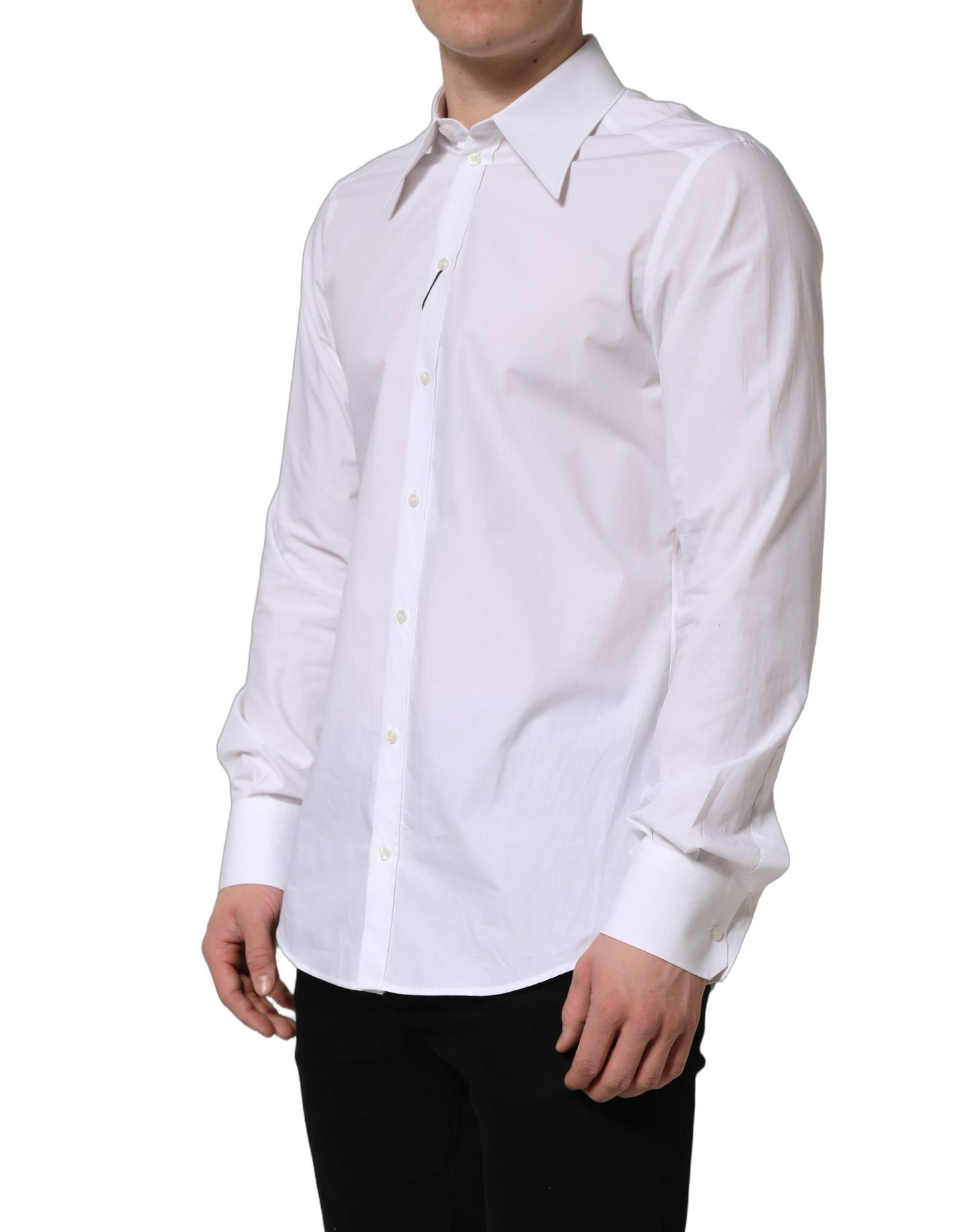 White MARTINI Long Sleeves Men Dress Shirt