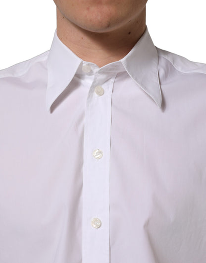 White Cotton Sleeveless Formal Dress Shirt