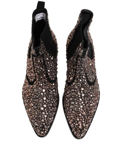 Silver Embellished Chelsea Ankle Boots Shoes