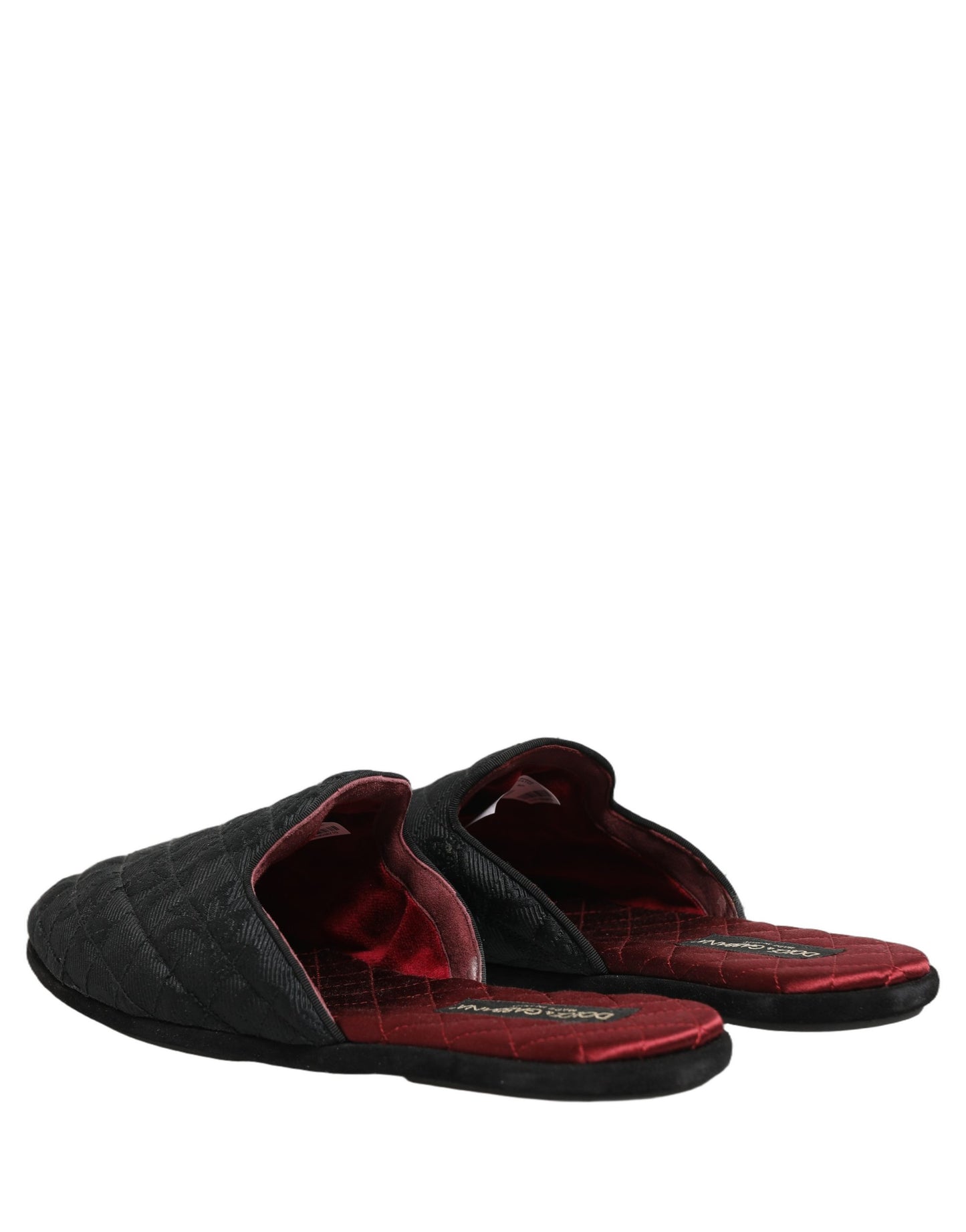 Black Floral Brocade Slides Slippers Shoes