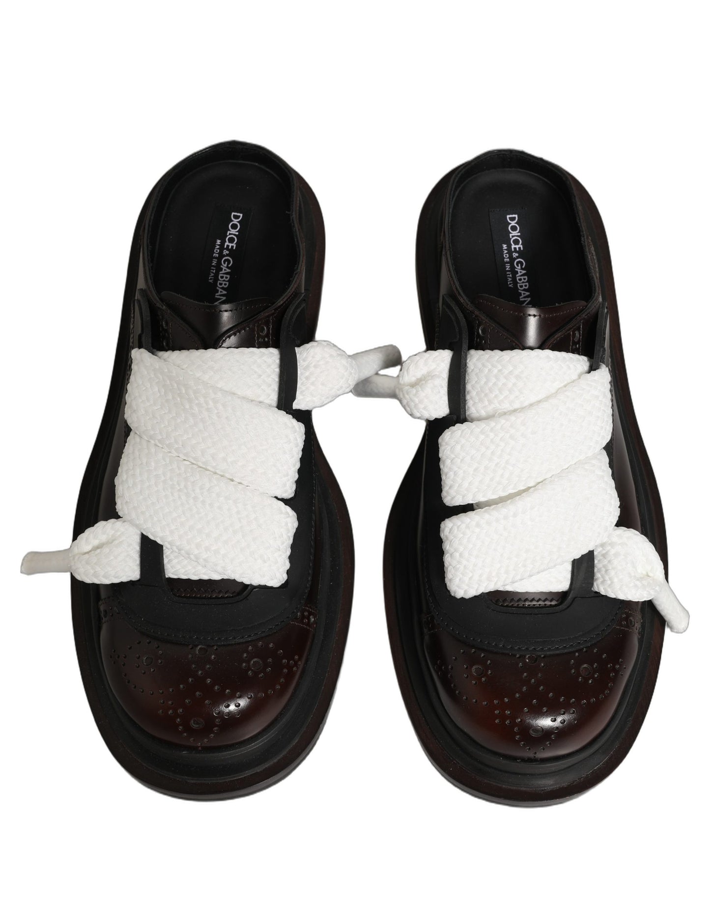 Brown Leather Slip On Flat Sandals Men Shoes