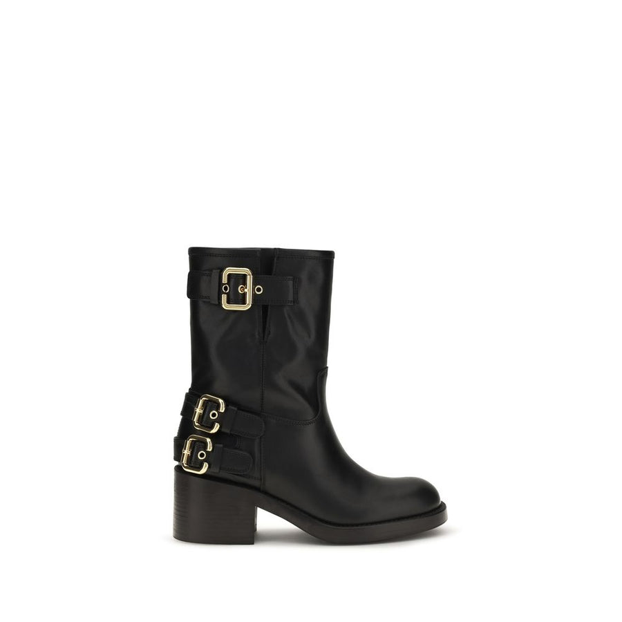 Black Calf Leather Bos Taurus Ankle Boots