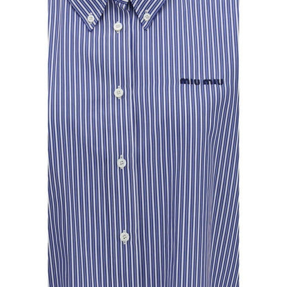 Blue Cotton Dress Shirt