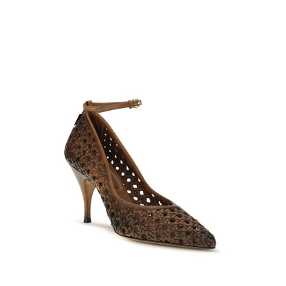 Beige Calf Leather Bos Taurus High Heel Pumps