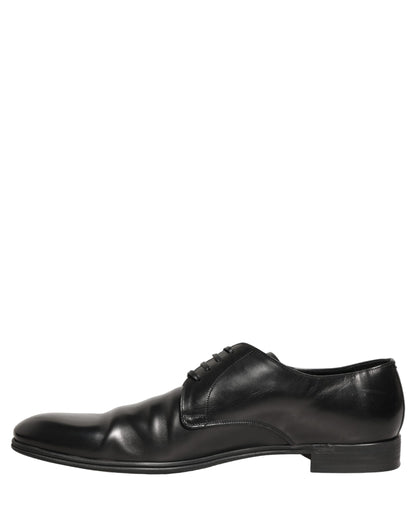 Black Leather Men Derby Dress Formal Shoes