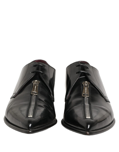 Black Leather Men Derby Dress Formal Shoes