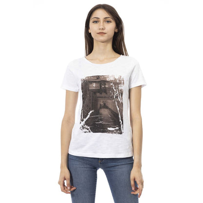 White Cotton Women T-Shirt
