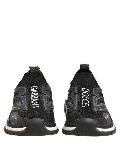 Black White Sorrento Slip-On Logo Sneakers Shoes
