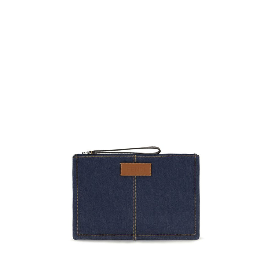 Blue Cotton Clutch Bag