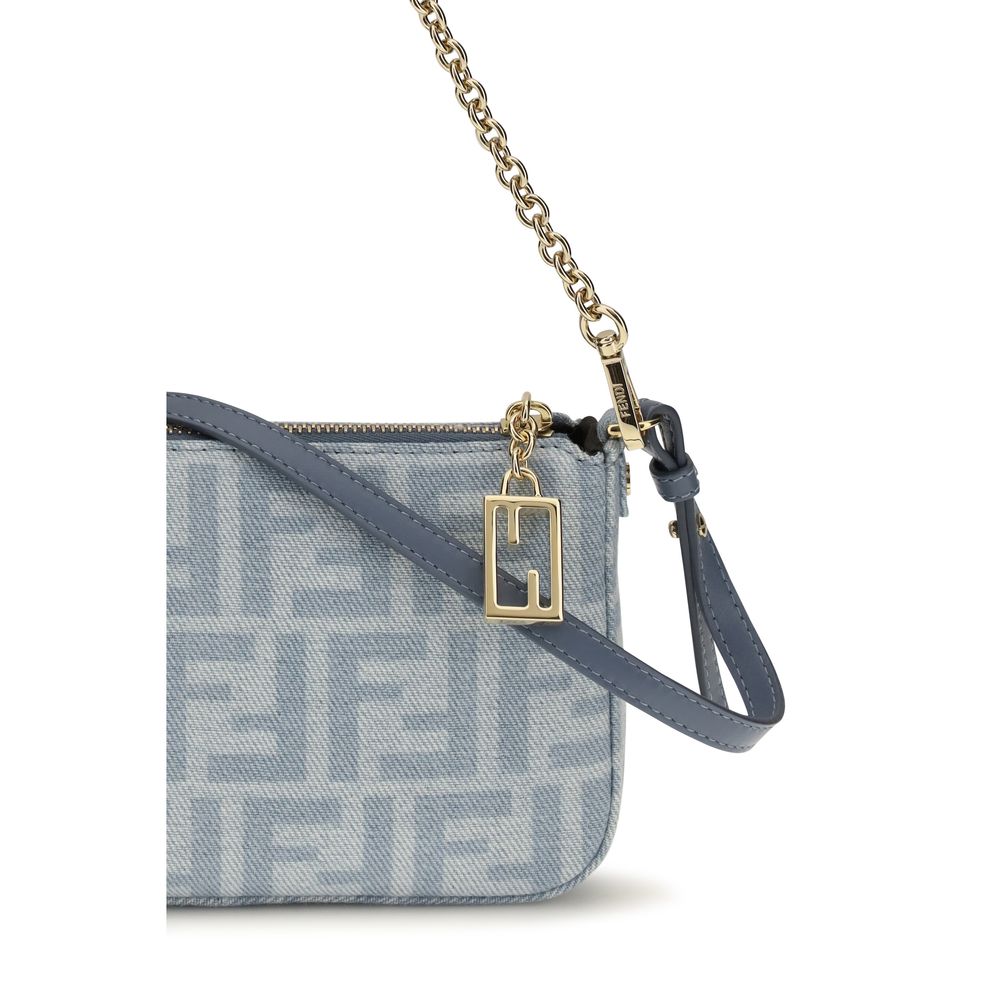 Blue Cotton Clutch Bag