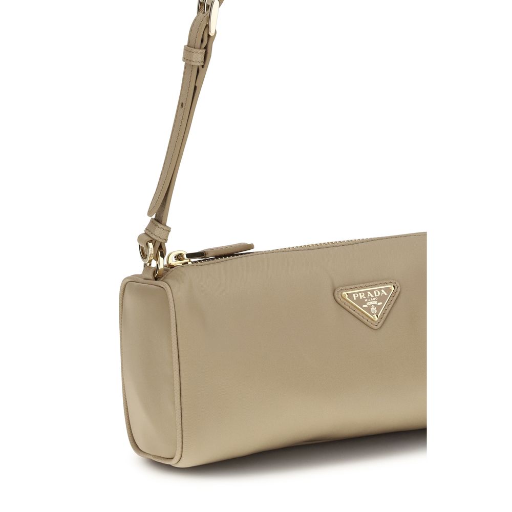 Beige Nylon Shoulder Bag