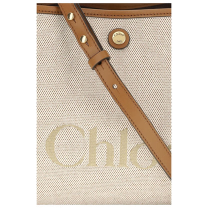 Beige Fabric Handbag