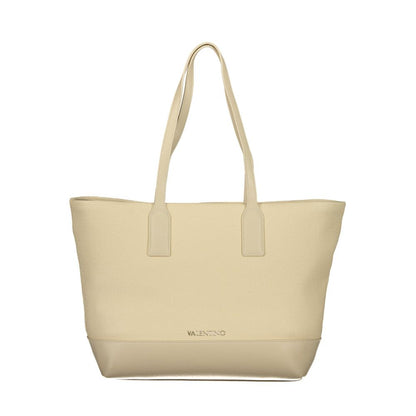 Beige Polyurethane Womens Bag