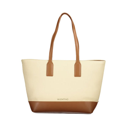 Beige Polyurethane Women's Shoulder Bag