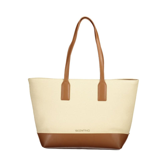 Beige Polyurethane Women's Shoulder Bag