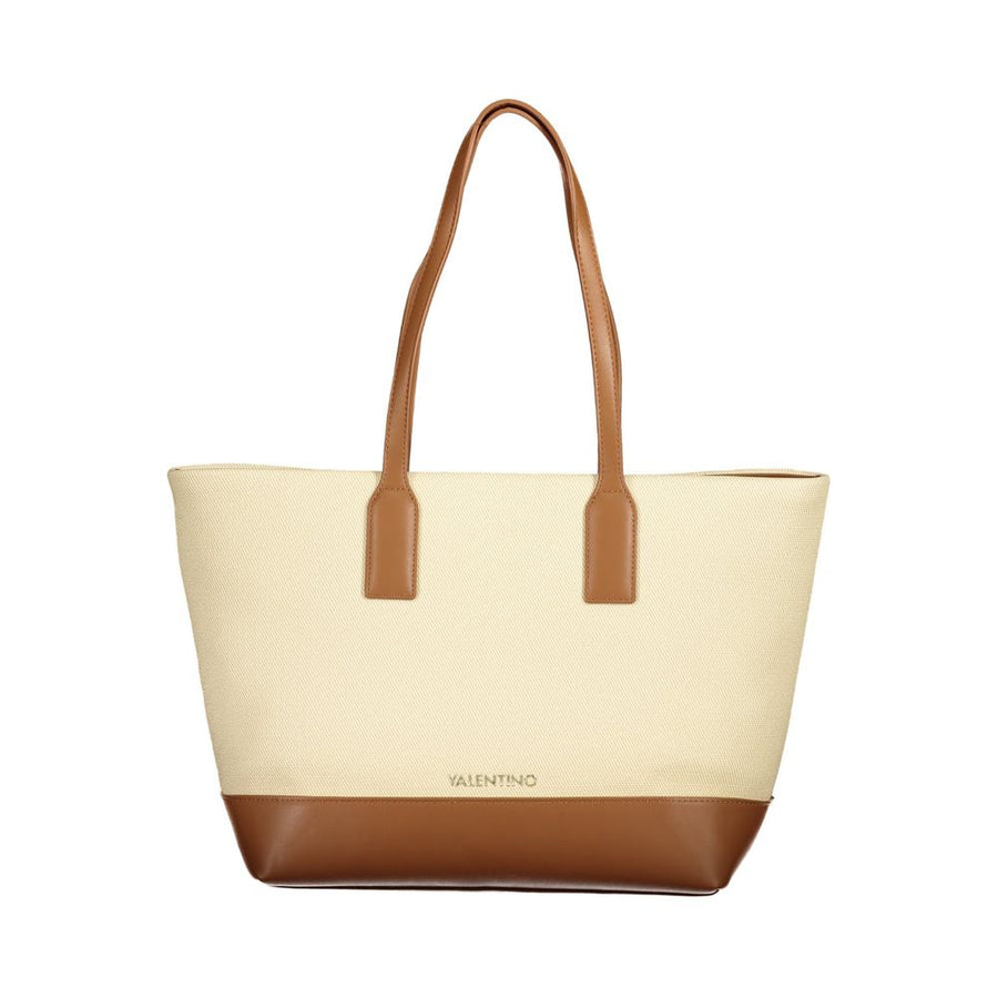 Beige Polyurethane Women's Shoulder Bag