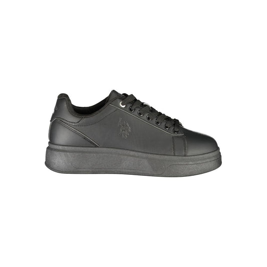 Black Polyester Men's Sneaker