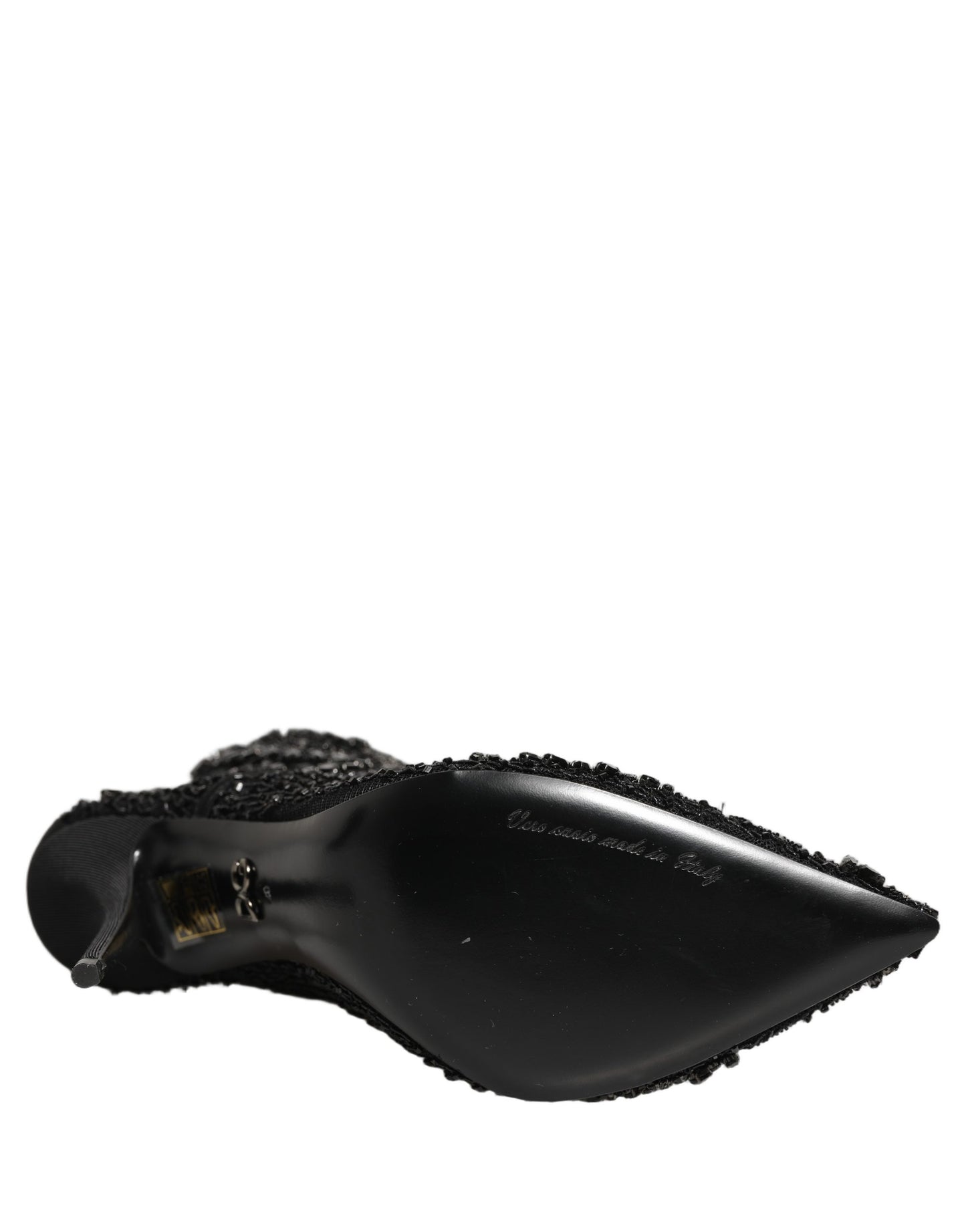 Black Embellished Mesh Ankle Boots Shoes