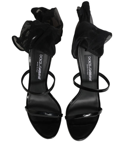 Black Stiletto Sandals Socks High Boots Shoes