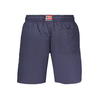 Blue Polyamide Men's Swim Boxer