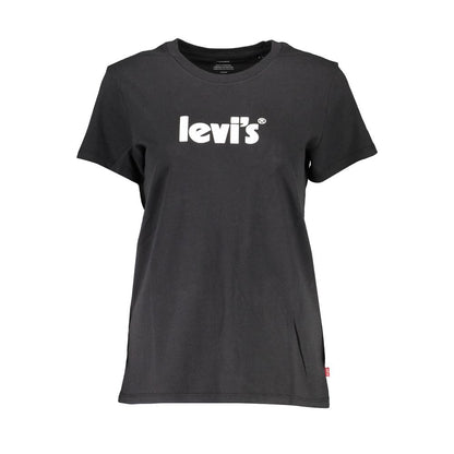 Black Cotton Women T-Shirt