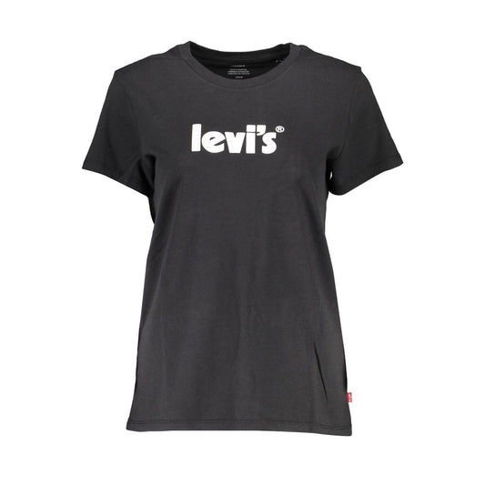 Black Cotton Women T-Shirt
