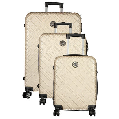 Gold Polyurethane Women's Travel Bag