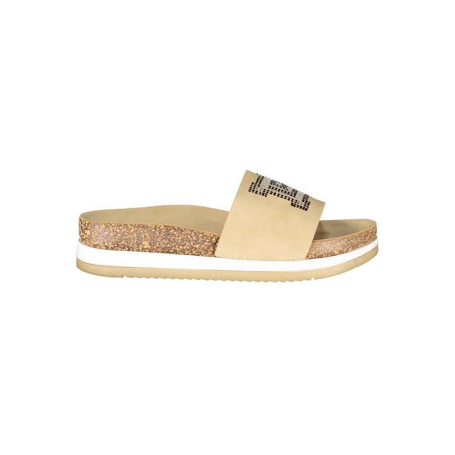 Beige Polyurethane Women's Slipper