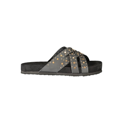 Black Polyurethane Women's Sandal