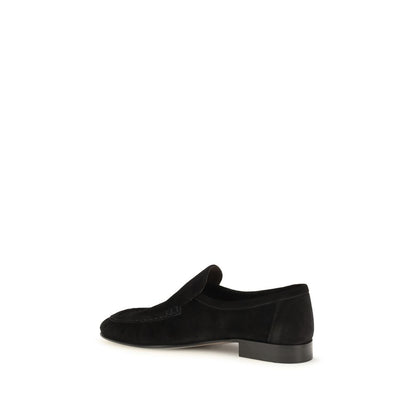 Black Suede Leather Slip-On Loafers